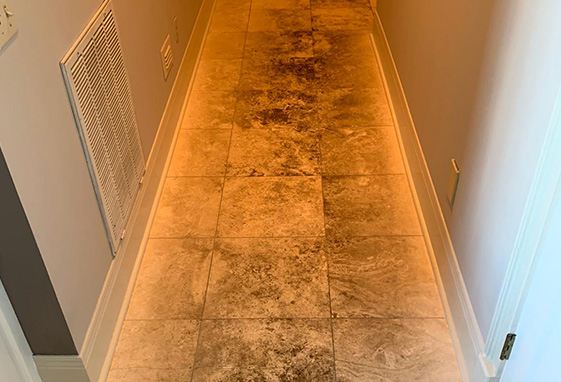 Residential Travertine Honing and Polishing Before